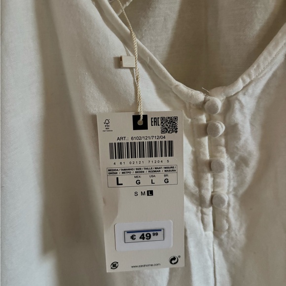 Zara Home White Nightgown/Dress size L - Picture 4 of 6